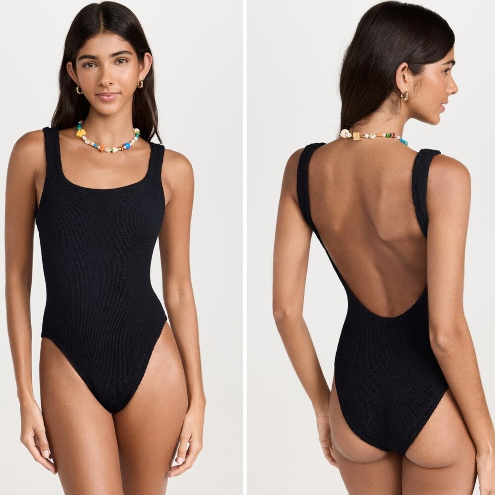 Hunza G Square Neck One Piece - NWT - black